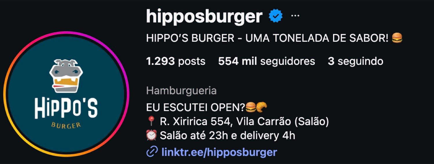 Perfil do Instagram @hipposburger